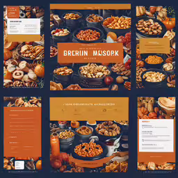 the food product menu on display for a restaurant,several images of different items, including nuts