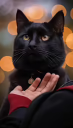 a person holding their hands out to the cat