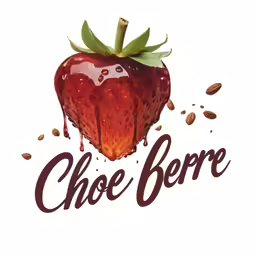 a picture of a chocolate berry with chocolate on the side