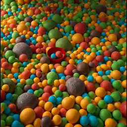 a photo of balls, rocks and pebbles for an amusement