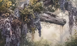 the vines have been tangled on some branches