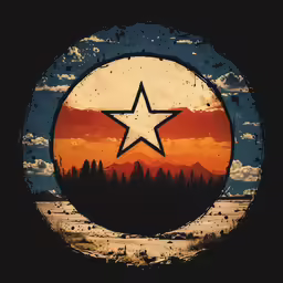 an image of a round window with the sun setting in the sky