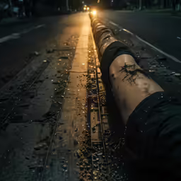 a long wooden train track has small flowers on it