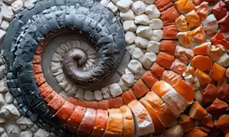 a close up view of an intricately detailed painting
