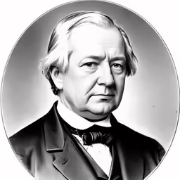 a man in a suit and bow tie wearing a mustache