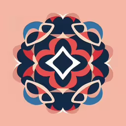the pattern is in the shape of a flower,an image of an abstract flower on pink