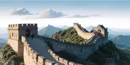 a stone wall in china that stretches high and down