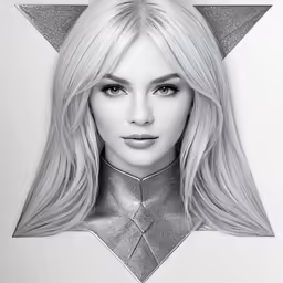 the blonde girl with the star has a silver hair