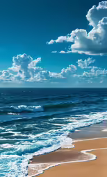 a photo of the ocean with waves coming in