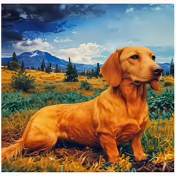 a dog that is sitting in the grass