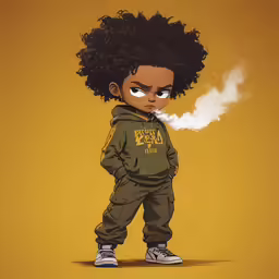 there is a small kid with an afro