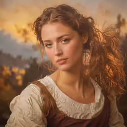 a woman in an old time dress is shown in this image