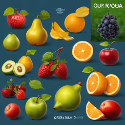 a variety of fruits and vegetables displayed together,a group of fruit sitting next to each other