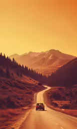 the view of an empty road in mountains