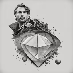 the artist has drawn his own geometric drawings