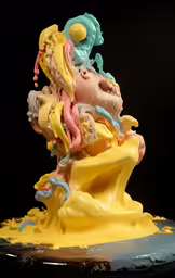 a plastic statue that looks like a group of animals