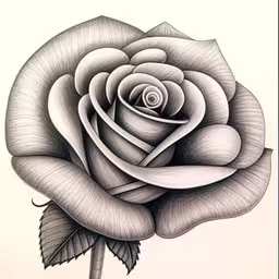 a large black and white rose in a frame,a pencil drawing of a large flower on white paper