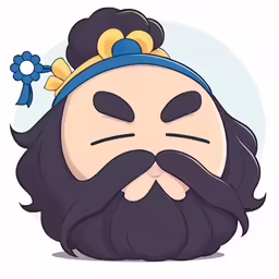 an evil man with a big beard and a headband