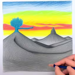 a person drawing something with colorful pencils on paper