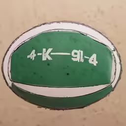 a close up of a ball with white markings on it