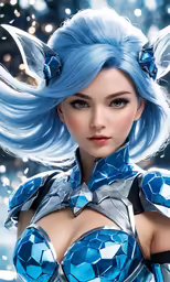a person with blue hair is posing for a photo