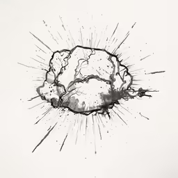 an ink drawing of a brain