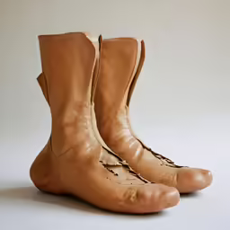 a close up of a pair of brown leather shoes