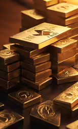 gold bars and silver bullion lying on the ground