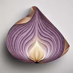 an upside down object is made of purple paper