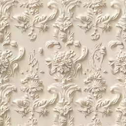 an abstractly decorated wallpaper with flowers and leaves