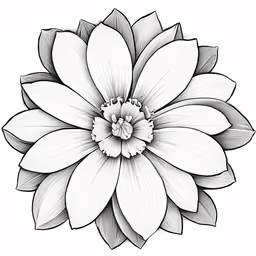 a black and white flower that is in a circle