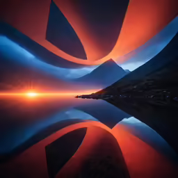 a very bright colorful art photo with some reflections