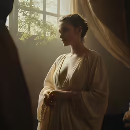 a beautiful woman dressed in medieval fashion