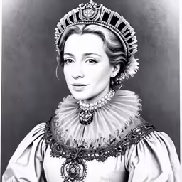 black and white portrait of queen elizabeth of england