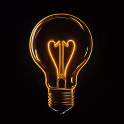 a yellow light bulb with some black background