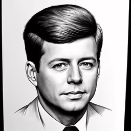 a black and white portrait of a man in a suit