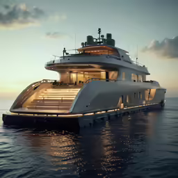 a ship is in the middle of the water