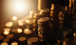 coins that have been stacked on top of each other