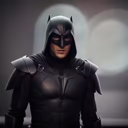 a man in costume wearing a batman mask and hood