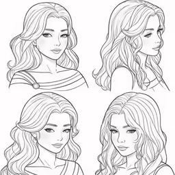the six princesses are depicted in this drawing