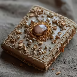 an artistically designed square box on the table