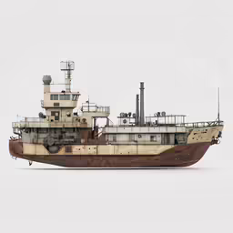 a rendering of a ship with a tugboat on top of it