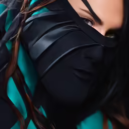 woman with black skin and long hair on the cover of her face