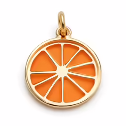 an orange slice with one cut out of it