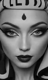 an image of a woman with eyeliners on her face