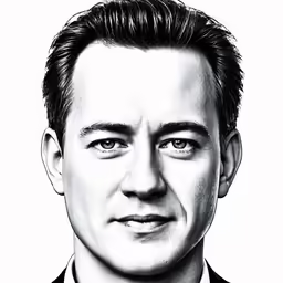 a pencil drawing of a man in a suit