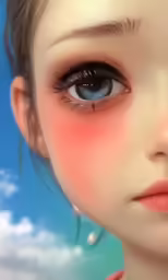 an image of a beautiful young woman with blue eyes