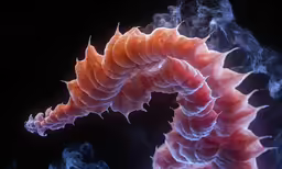 an image of a very weird looking object that is flying through the air