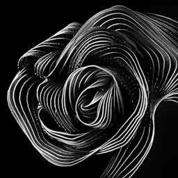 an abstract line drawing on black paper