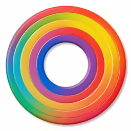 a colorful circular design with five sections of different colors